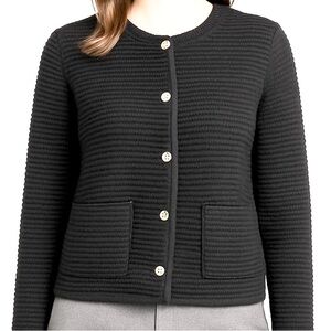 Joie Black Gold button Stitch Sweater cardigan Jacket xl